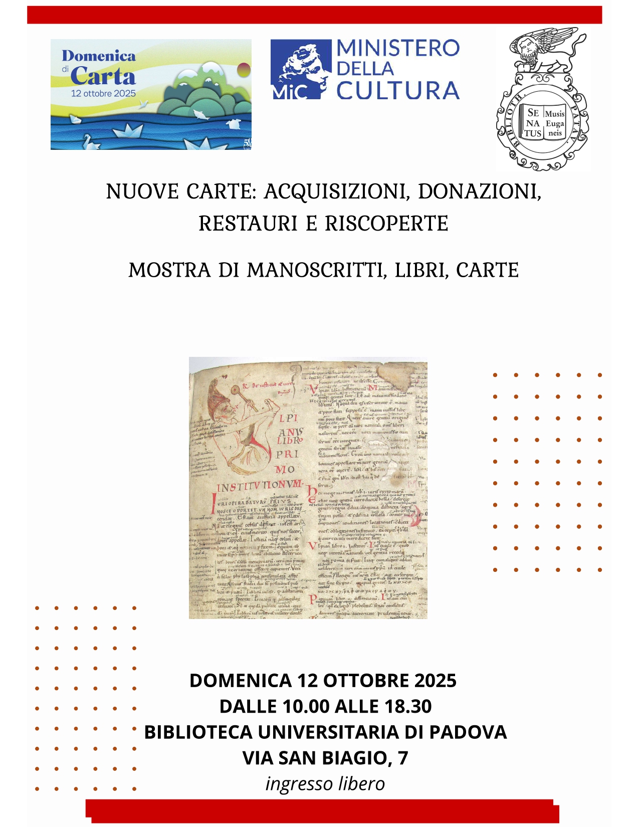 Nuove Carte. Acquisizioni, donazioni, restauri e riscoperte
